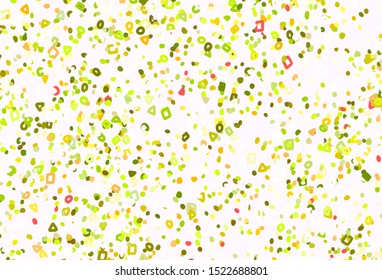Light Green, Red vector pattern with random forms. Illustration with colorful gradient shapes in abstract style. Background for a cell phone.