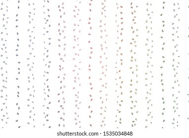 Light Green, Red vector pattern with music elements. Isolated colorful music keys on abstract background. Pattern for school ad, booklets.