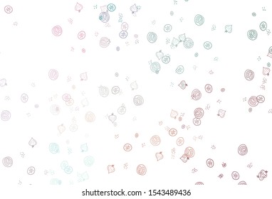 Light Green, Red vector pattern with fresh ingredients. Glitter abstract sketch with gourmet food. Pattern for ad, booklets, leaflets of restaurants.
