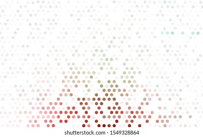 Light Green, Red vector pattern with colorful hexagons. Glitter abstract illustration in hexagonal style. Beautiful design for your business advert.