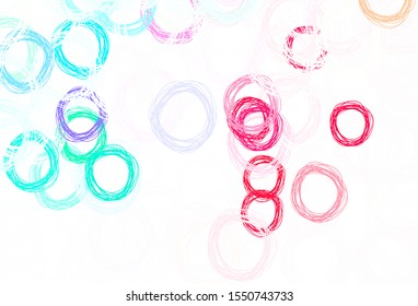 Light Green, Red vector pattern with spheres. Illustration with set of shining colorful abstract circles. Pattern for beautiful websites.