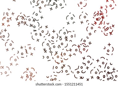 Light Green, Red vector pattern with Digit symbols. Shining colorful illustration with isolated Digit signs. Pattern for ad, booklets, leaflets of education.