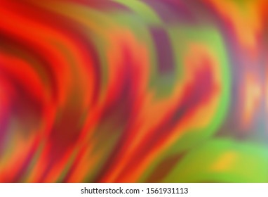 Light Green, Red vector pattern with curved circles. Glitter abstract illustration with wry lines. Textured wave pattern for backgrounds.