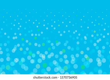 Light Green, Red vector pattern with spheres. Modern abstract illustration with colorful water drops. New template for your brand book.