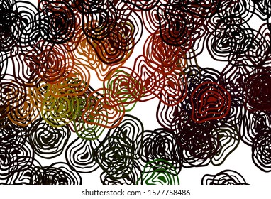 Light Green, Red vector pattern with curved lines. A sample with colorful lines, shapes. A completely new design for your business.