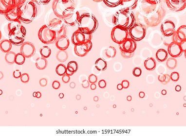 Light Green, Red vector pattern with spheres. Beautiful colored illustration with blurred circles in nature style. New template for your brand book.