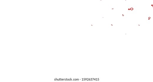 Light Green, Red vector pattern with feminism elements. Simple design in abstract style with women’s rights activism. Sample for your web designers.