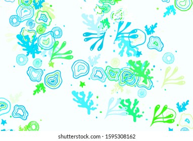 Light Green, Red vector pattern with random forms. Colorful chaotic forms with gradient in modern style. Modern design for your business card.