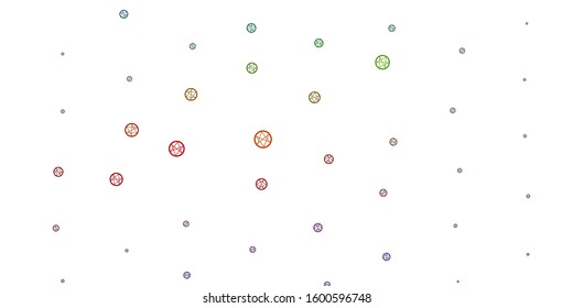 Light Green, Red vector pattern with magic elements. Retro design in abstract style with witchcraft forms. Best design halloween events.