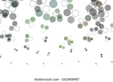 Light Green, Red vector pattern with spheres. Beautiful colored illustration with blurred circles in nature style. Pattern for ads, leaflets.
