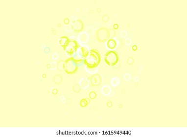 Light Green, Red vector pattern with spheres. Blurred bubbles on abstract background with colorful gradient. Design for poster, banner of websites.