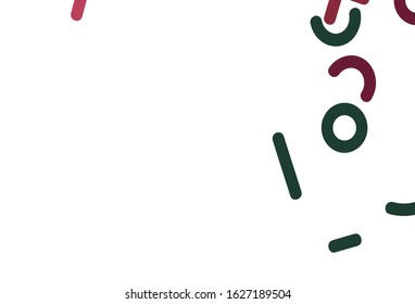 Light Green, Red vector pattern with Digit symbols. Modern geometrical illustration with numerals. Pattern for school, grammar websites.