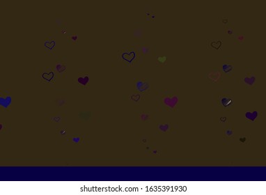 Light Green, Red vector pattern with colorful hearts. Beautiful celebration style hearts on abstract illustration. Pattern for marriage gifts, congratulations.