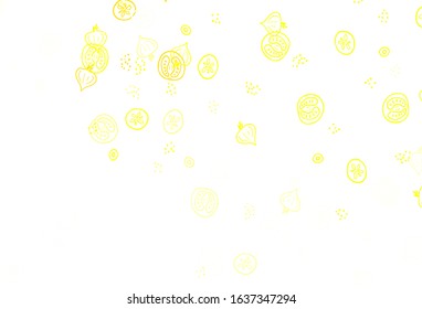 Light Green, Red vector pattern with fresh ingredients. Beautiful colorful illustration with food in doodle style. Pattern for ads of breakfast, lunch, dinner.