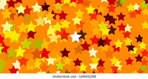 Light Green, Red vector pattern with abstract stars. Decorative illustration with stars on abstract template. Pattern for new year ad, booklets.