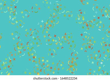 Light Green, Red vector pattern with Digit symbols. Abstract illustration with colored algebra signs. Smart design for university advert.