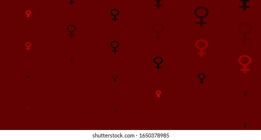 Light Green, Red vector pattern with feminism elements. Abstract illustration with a depiction of women's power. Smart design for your apps.