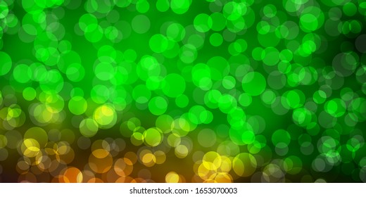 Light Green, Red vector pattern with spheres. Abstract colorful disks on simple gradient background. New template for a brand book.