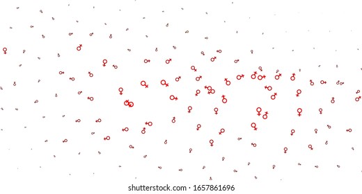 Light Green, Red vector pattern with feminism elements. Colorful illustration with gradient feminism shapes. Best design to show the power of women.