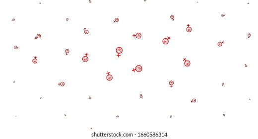 Light Green, Red vector pattern with feminism elements. Abstract illustration with a depiction of women's power. Design for International Women’s Day.