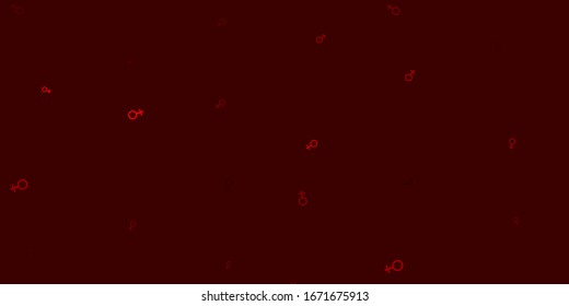 Light Green, Red vector pattern with feminism elements. Illustration with signs of women's strength and power. Background for International Women’s Day.