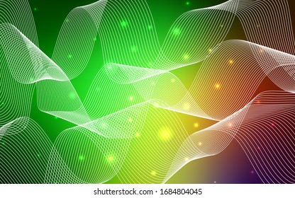 Light Green, Red vector pattern with christmas ribbons. Modern geometrical abstract illustration with carnival ribbons. New design for ad, poster, banner of your Party.