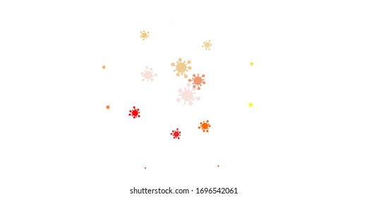 Light green, red vector pattern with coronavirus elements. Smart illustration with covid signs in decorative style. Wallpaper for health protection.