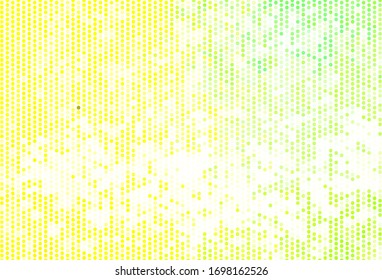 Light Green, Red vector pattern with spheres. Illustration with set of shining colorful abstract circles. Pattern for futuristic ad, booklets.