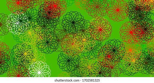 Light Green, Red vector pattern with spheres. Colorful illustration with gradient dots in nature style. Design for posters, banners.