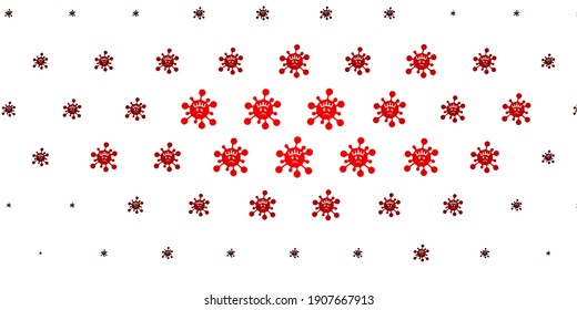 Light Green, Red vector pattern with coronavirus elements. Colorful abstract illustration with gradient medical shapes. Simple design against epidemic information.