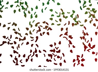 Light Green, Red vector pattern with chaotic shapes. Decorative design in abstract style with random forms. Simple design for your web site.