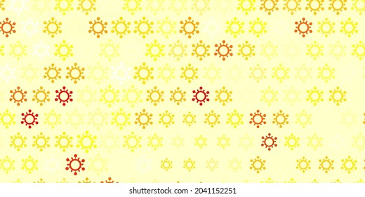 Light green, red vector pattern with coronavirus elements. Colorful abstract illustration with gradient medical shapes. Simple design against epidemic information.