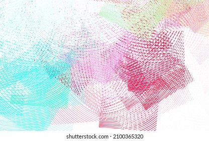 Light Green, Red vector pattern with curved lines. Glitter abstract illustration with wry lines. Simple template for your design.