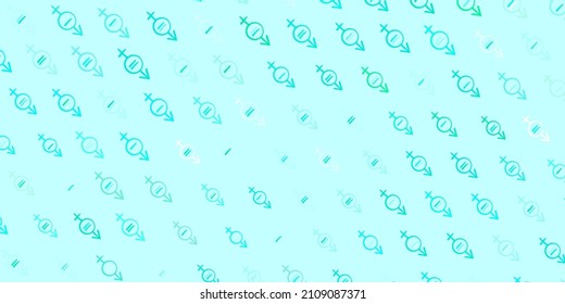 Light Green, Red vector pattern with feminism elements. Colorful feminism symbols with a gradient in modern style. Design for International Women Day.