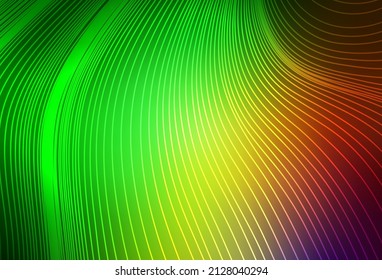 Light Green, Red vector pattern with sharp lines. Lines on blurred abstract background with gradient. Smart design for your business advert.