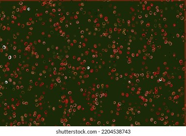 Light Green, Red vector pattern with spheres. Illustration with set of shining colorful abstract circles. Design for business adverts.