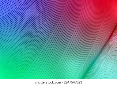 Light Green, Red vector pattern with wry lines. Creative illustration in halftone style with gradient. Texture for booklets, leaflets.