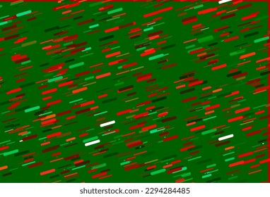Light Green, Red vector pattern with narrow lines. Modern geometrical abstract illustration with staves. Smart design for your business advert.