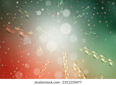 Light Green, Red vector pattern in Christmas style. Simple gradient illustration with Christmas attributes. Pattern for booklets, leaflets of education.