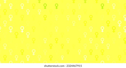 Light Green, Red vector pattern with feminism elements. Abstract illustration with a depiction of women power. Background for International Women Day.