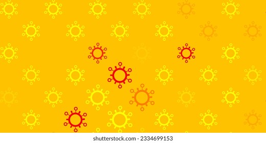 Patrón vectorial rojo verde claro con elementos coronavirus. Ilustración inteligente con signos cómodos en estilo decorativo. Diseño para la alerta de riesgo biológico.