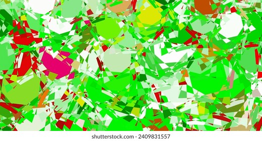 Light Green, Red vector pattern with polygonal shapes. Magnificent abstract illustration with triangular shapes , forms. Start design for insperarion.