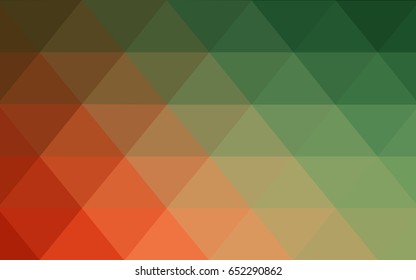 Light Green, Red vector Pattern.  triangular template. Geometric sample. Repeating routine with triangle shapes. New texture for your design. Pattern can be used for background.