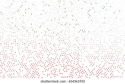 Light Green, Red vector red pattern of geometric circles, shapes. Colorful mosaic banner. Geometric background with colored disks.