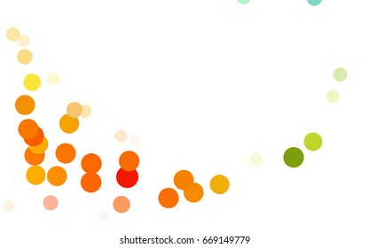 Light Green, Red vector red pattern of geometric circles, shapes. Colorful mosaic banner. Geometric background with colored disks.