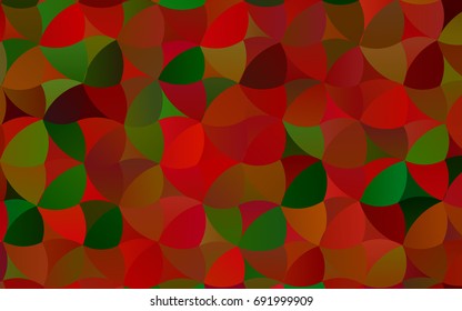 Light Green, Red vector pattern with colored spheres. Geometric sample of repeating circles on white background in halftone style.