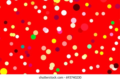 Light Green, Red vector red pattern of geometric circles, shapes. Colorful mosaic banner. Geometric background with colored disks.