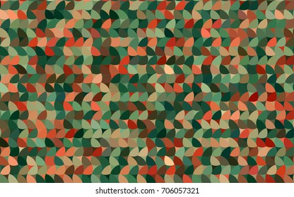 Light Green, Red vector pattern with colored spheres. Geometric sample of repeating circles on white background in halftone style.
