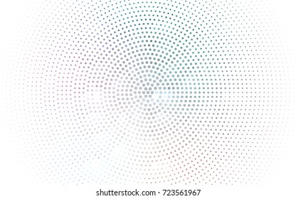 Light Green, Red vector pattern with colored spheres. Geometric sample of repeating circles on white background in halftone style.