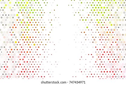 Light Green, Red vector red pattern of geometric circles, shapes. Colorful mosaic banner. Geometric background with colored disks.